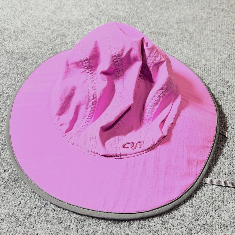 Outdoor Research Kids Sun Hat Pink Grey Reversible Wide Brim Nylon Size M 3-6Y